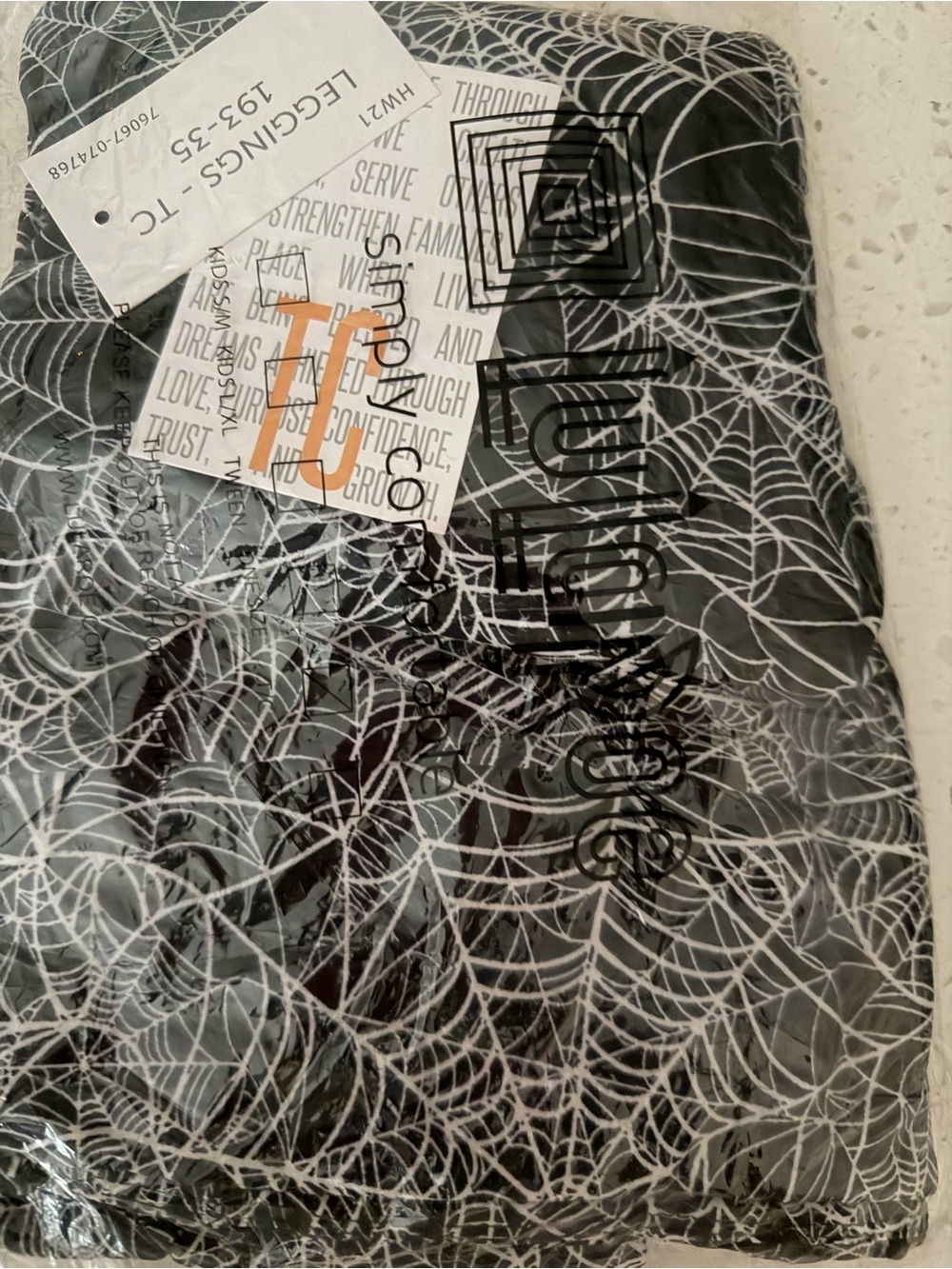 Black Spiderweb Print Women's Leggings - Picture 2 of 2